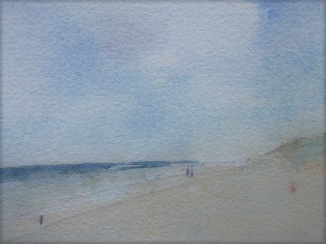 max kleinen  vlieland noordzeestrand  aquarel  x 12 cm.     450 00 . 1236