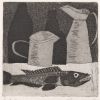 jan van spronsen  stilleven met vis ets x12 cm. beeldmaat 0    zonder lijst 1591