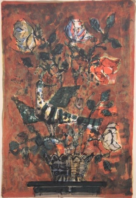paul aizpiri bloemstilleven  litho x38 cm.  150 00 1660