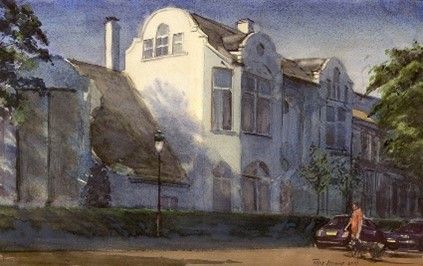 luiksestraat  den haag  aquarel x56 cm. 1050 00 2161