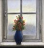 raamkozijn met bloemen  olieverf x50m cm. 1400 00 2598