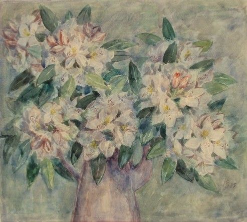 bloemen in lampetkan  aquarel x54 cm. zonder lijst  250 00  2688