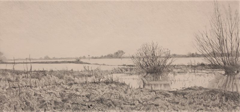 hoogwater in de lek iii  potlood x40 cm. 550 00 2644