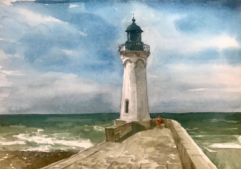 st. valerie en caux  aquarel x36 cm. 550 00 2603