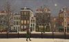 amsterdam met sneeuw  olieverf  x30 cm.     675 00 2957