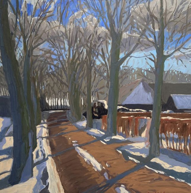 BERT WELMERS  Winter in Langenholte  olieverf op doek x70 cm  2021  1800 00 3513