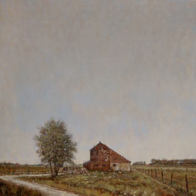 Huis op het land x80cm  Rene Tweehuysen2 3659