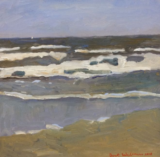 BERT WELMERS  De Noordzee bij Katwijk  olieverf op paneel  42 x0 cm  2021      1.100887