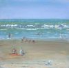 Strand met zwemmers  pastel  x cm. 585 00 3930