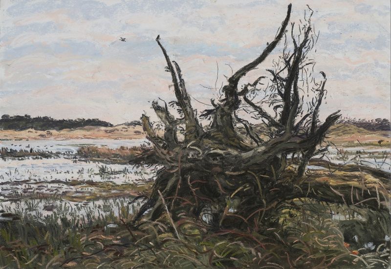 JOANNA QUISPEL  Terschelling  duinen.Lies  stronk  pastel  5x32 5 cm. 850 00 4033