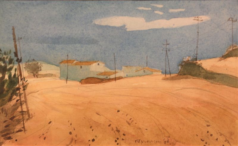 JAN VAN SPRONSEN  Landschap bij Panadilla  aquarel x50 cm.  E.500 00  4504