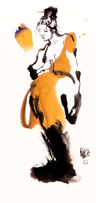 La Chinoise        90  cm.     sumi e schildering       1250     euro 4606