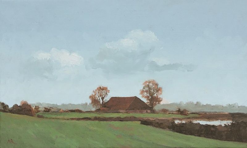 Friese boerderij  olieverf  x 55 cm.  2400 00 4996