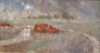 ROY CHAMBERLAIN  Zeeland  dorp  dijken  olieverf x 45 cm. 950 00 5094