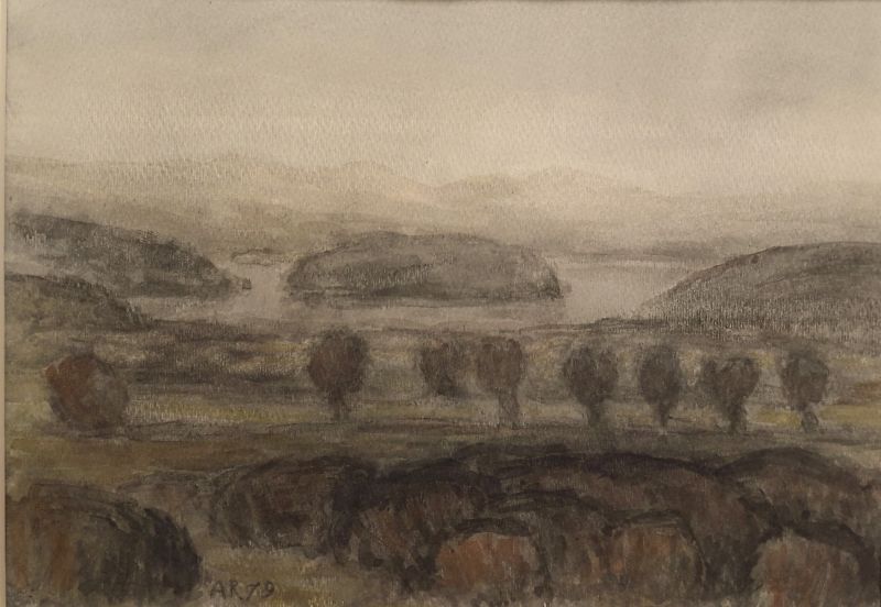 ADOLFO RAMON  Scheveningse duinen  aquarel x16 5 cm.  580 00 5115