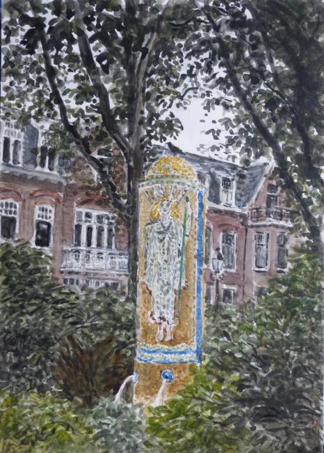 monument albert vogel  den haag  aquarel  00 791