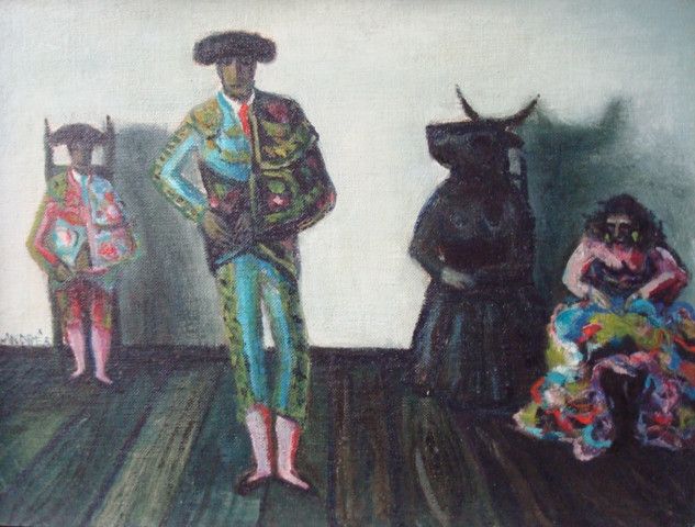kees andrea toreros met danseres  olieverf paneel  x 44 cm. prijs op aanvraag 861